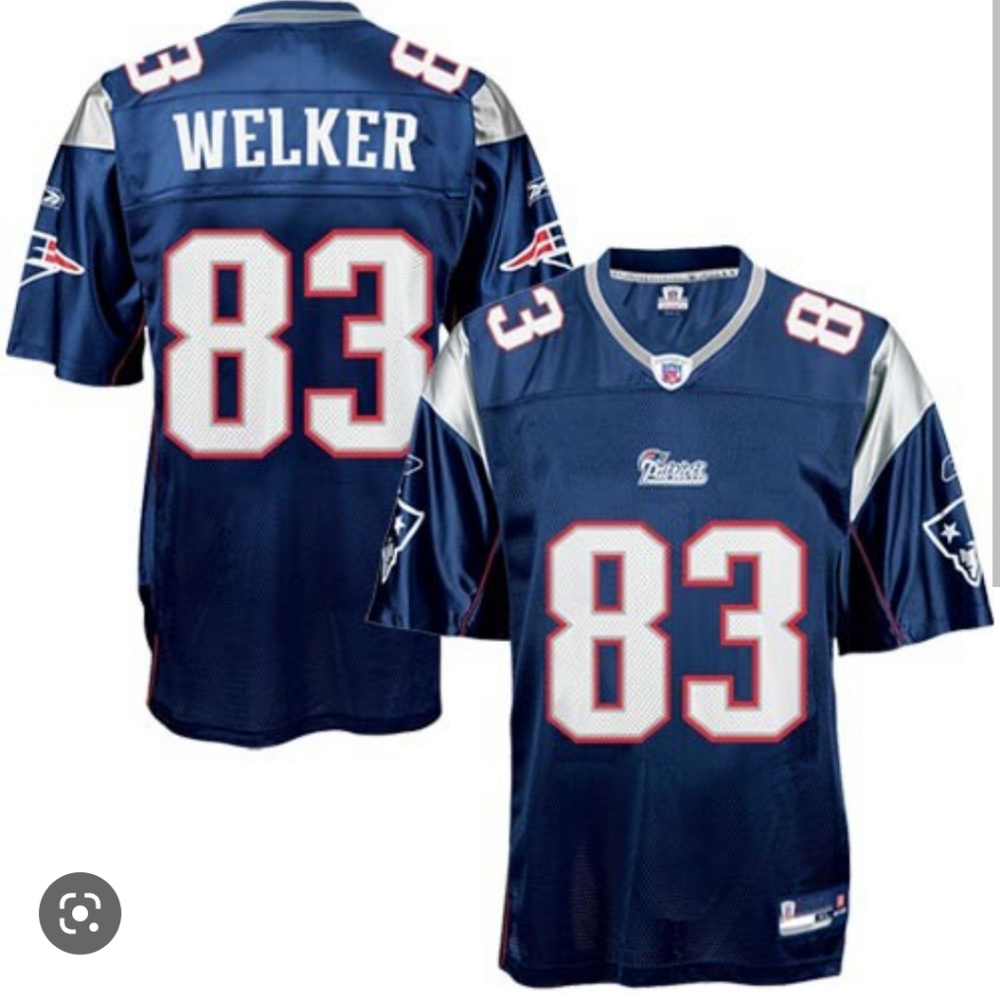 Blue Wes Welker Patriots Jersey